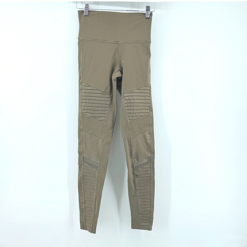 Alo Yoga Moto Legging High Waist Small Olive Green Womens Activewear Yoga Pants